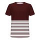 thumbnail image 5 of Blusas y camisas de manga corta con cuello redondo para hombre, blusa informal de poliéster con hombros descubiertos, estampado a rayas y manga corta para hombre., 5 of 5