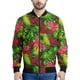 thumbnail image 3 of Chaqueta con cremallera y estampado de flores hawaianas para hombre, sudadera con estampado de plantas tropicales en 3D, sudaderas estilo bomber, abrigos de manga larga de gran tamaño, 3 of 4