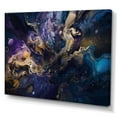 thumbnail image 2 of Designart "Gold Purple Captivating Liquid Ink II" Abstract Marble Wall Decor, 2 of 5