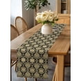 thumbnail image 4 of Burlap Table Runner 120 Inches Long, Classical Damask Non-Slip Kitchen Table Runners for Dining Room Everyday Use Party Table Decorations Retro Boho Vintage Black Gold Floral, 4 of 9
