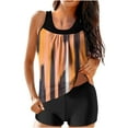 thumbnail image 1 of Modest Swimsuits for Women Gradient Print Back Cutout Sling Swimsuit with Skirted Top And Swim Trunks 2 Pc, 1 of 7