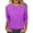 Purple, variant on Lisingtool Womens Tops Casual 3/4 Sleeve Crew Neck Shirts Loose Fit Tunic Blouses Summer Tees Pink