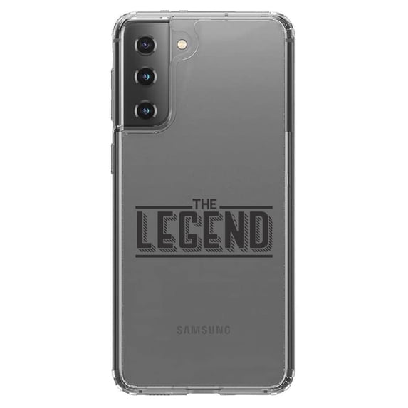 DistinctInk Clear Shockproof Hybrid Case for Galaxy S21+ PLUS 5G (6.7" Screen) - TPU Bumper Acrylic Back Tempered Glass Screen Protector - The Legend