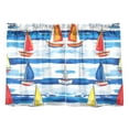 thumbnail image 7 of Yayeee Kitchen Curtains Tier Pair Light Filtering 27"x24" Rod Pocket Short Cafe Window Panel, Orange Sailboats, 7 of 7
