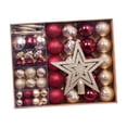 thumbnail image 3 of Adornos navideños de bolas, adornos navideños, regalo ideal y práctico, para de , decoraciones para árboles de para festivales de Rojo oscuro y dorado, 3 of 8