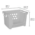 thumbnail image 3 of Your Zone Kids Grey Open Front Stacking Toy Storage Bin with Handles, Grey, 3 of 6
