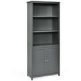 thumbnail image 4 of Costway Bookcase Shelving Storage Wooden Cabinet Unit Standing Bookcase W/Doors Gray, 4 of 12