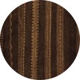 thumbnail image 1 of Ahgly Company Indoor Round Abstract Brown Modern Area Rugs, 7' Round, 1 of 4