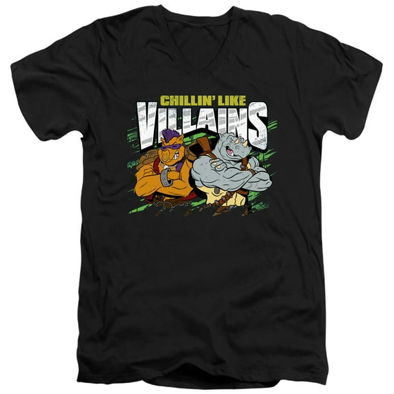 TMNT Teenage Mutant Ninja Turtles Chillin' Like Villains Unisex Adult V-Neck T Shirt