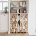 thumbnail image 6 of Geometric Flower Tier Curtains 54 Inch Length, Vintage Country Floral Orange Grey on Linen Cafe Short Curtains for Bathroom Sink, Small Kitchen Curtain Light Filtering Drapes 2 Panels 27.5"Wx54"L, 6 of 8