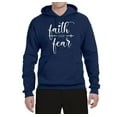 thumbnail image 2 of Cute Christian Quote Faith Over Fear Inspirational/Christian Unisex Graphic Hoodie Sweatshirt, Navy, X-Large, 2 of 3