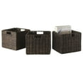 thumbnail image 5 of Winsome Wood Timothy 7-Pc Set, 3x3 Grid Shelf & 6 Foldable Chocolate Corn Husk Baskets, Black Finish, 5 of 8
