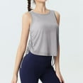 thumbnail image 6 of Youmylove Summer Tops For Women Sleeveless Workout Tank Tops Athletic Running Gym Top Shirts Loose Fit Ruched Yoga Crop Tops Casual Beach Clothes, 6 of 9