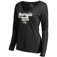 thumbnail image 2 of Women's Black Georgia Tech Yellow Jackets Freehand Long Sleeve T-Shirt, 2 of 3