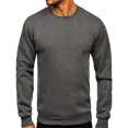 thumbnail image 4 of Mens Sweatshirts No Hood,Crewneck Sweatshirt for Men Long Sleeve Autumn Winter Warm Fleece Plain Pullover Jumper Solid Workwear Sports Sweater UK, 4 of 5