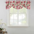 thumbnail image 2 of Tie Up Valance Curtain for Kitchen,Pink Lily Watercolor Flroal Leaf Rod Pocket Short Curtains Adjustable Tie-Up Shade Valances,Blossom Flower on Retro Linen Window Treatment for Bathroom Living Room, 2 of 9
