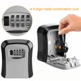 thumbnail image 3 of Key Lock Box Wall Mounted  4 Digit Combination Lock Box for House Key Weatherproof Safe Security Key Storage Lock Box for Outside Realtors Garage Spare Keys（Aluminum alloy + plastic）, 3 of 8