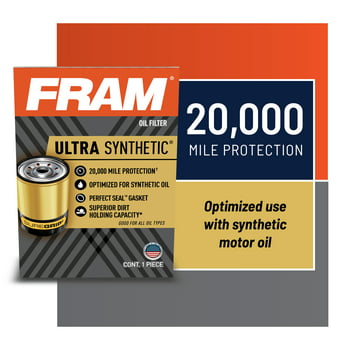 FRAM Ultra XG3387A Synthetic Motor Oil Filter, 20K Mile Replacement Engine Oil Filter