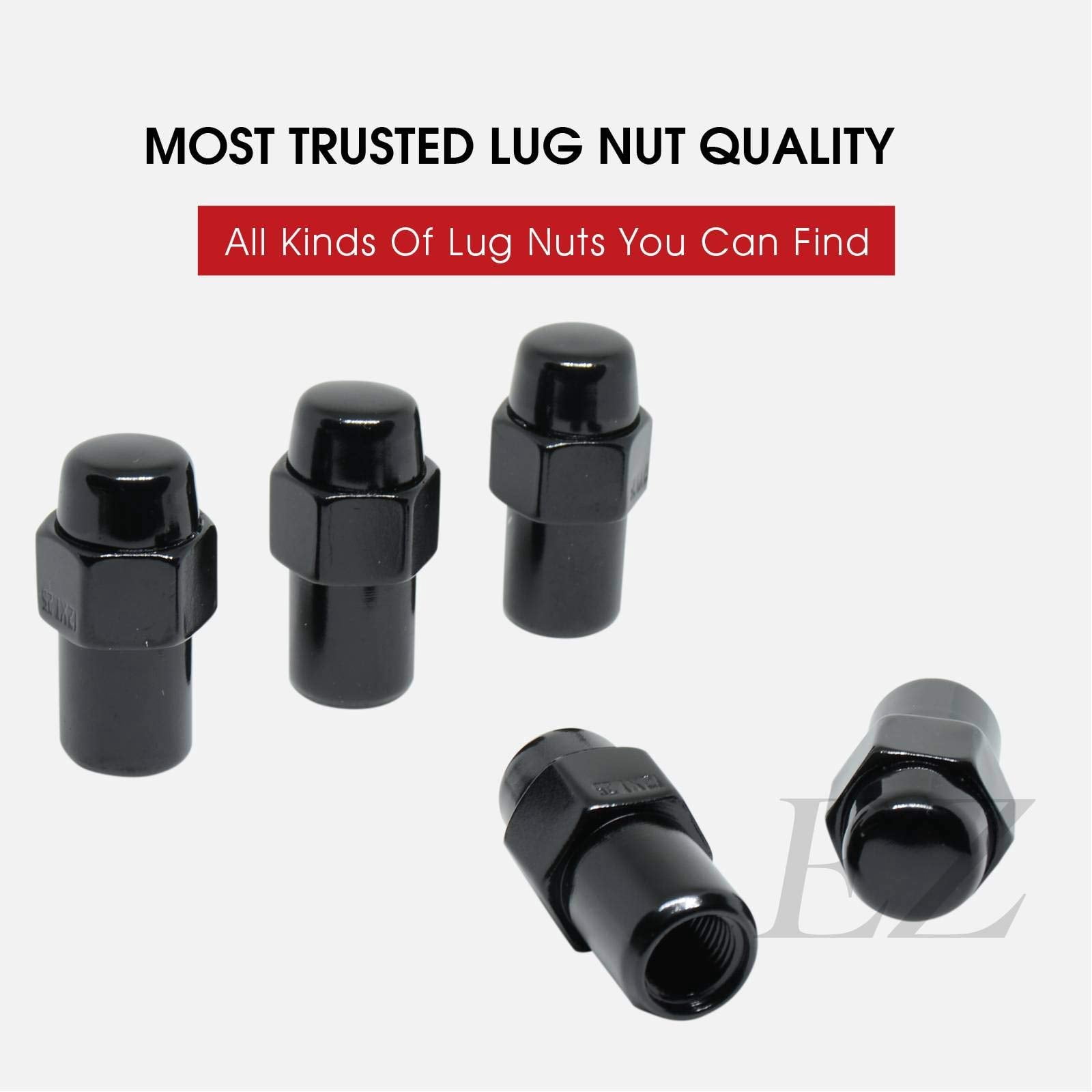 Cragar Standard Mag Lug Nut 1/2"-20 Black with Black Standard Washer Set of 20 Pcs