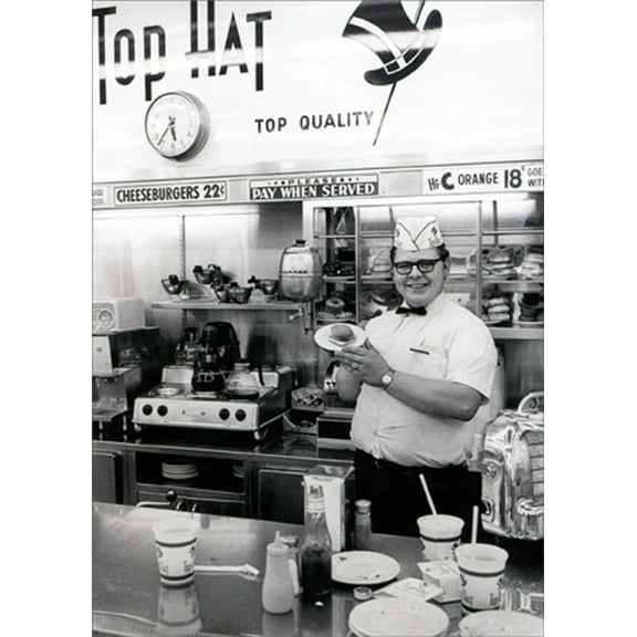 Avanti Press Top Hat Burger America Collection Birthday Card