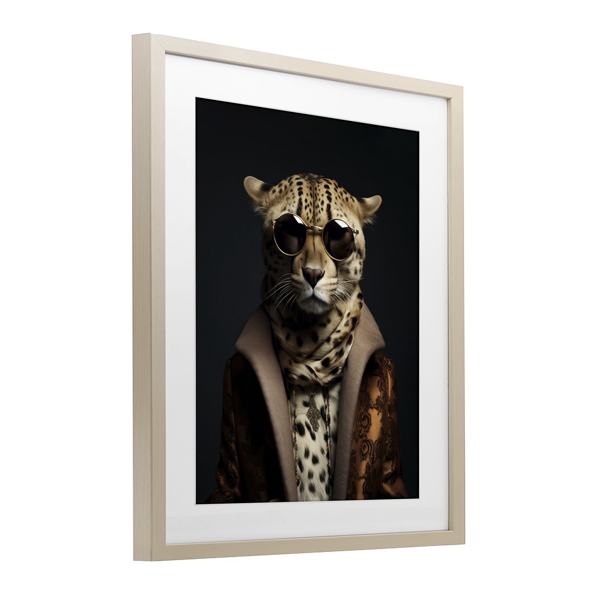 Stupell Industries Luxury Cat Couture Birch Framed Print Under Glass, design by Andrea Haase