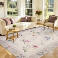 thumbnail image 4 of Garvee 5'x7' Floral Area Rug Modern Print Bordered Carpet, Washable Rug Non Slip Indoor Floor Mat for Living Room Bedroom Dining Room, Beige, 4 of 6