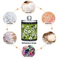 thumbnail image 6 of Yayeee 2 Pack Qtip Holder Bathroom Cotton Swab Canister with Lid Clear Dispenser Set, Retro Floral, 6 of 6
