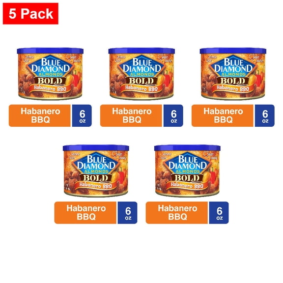 Blue Diamond Bold Habanero BBQ Almonds 6 oz - 5 Pack