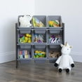 thumbnail image 2 of Humble Crew Sumatra Toy Storage Organizer with 9 Plastic Storage Bins, Espresso/Grey, 2 of 4