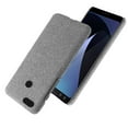 thumbnail image 2 of Funda de cuero con patrón de tela para teléfono, funda protectora anticaídas, compatible con Google Pixel 3 (gris claro), 2 of 6