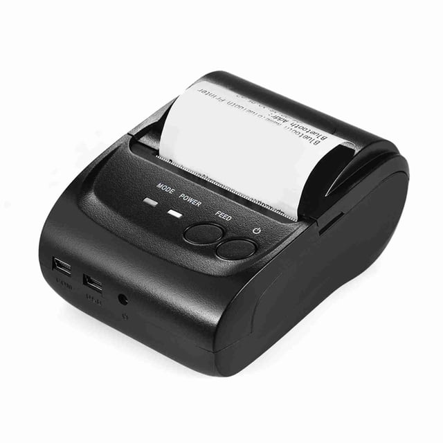 Receipt Printer, Portable Thermal Printer, Compatible with 58mm Thermal Paper, Clear Printing, Applicable to Smart Phone and Computer