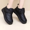 thumbnail image 2 of Womens Platform Snow Boots Hoop and Loop Slip on Comfy Furry Lined Soft Sole Waterproof Cute Winter Booties Black 5.5, 2 of 7