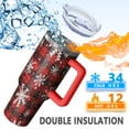 thumbnail image 5 of Red and Black Christmas Snowflake Pattern Tumbler with Handle and Lid,40oz Double Wall Vacuum Insulated Tumbler,Cups Gift for Women and Men, 5 of 7