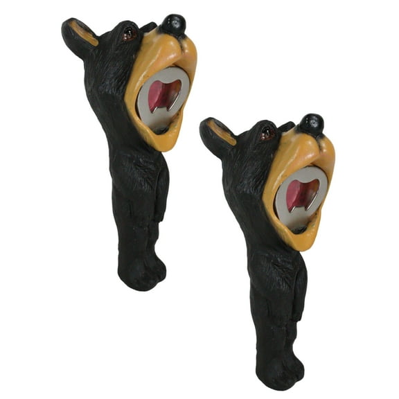 Pack Of 2 Western Comical Forest Black Bear Soda Beer Hand Bottle Cap Openers