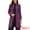 Purple, variant on DARING DIVA Women's Stand Collar Mid-Length Overcoat with Pockets XS Black