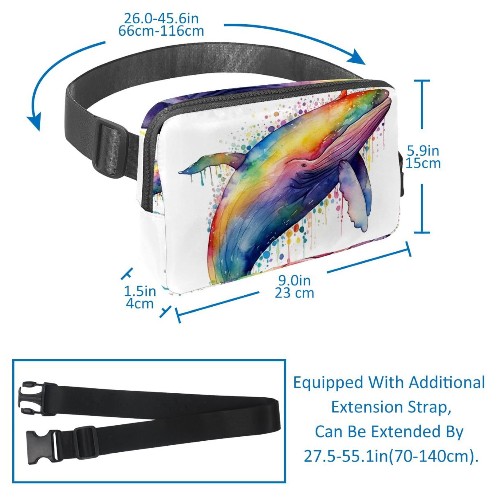 Whale Lightweight Adjustable Waist Pack with Extension Strap - Unisex Running Belt Fanny Pack