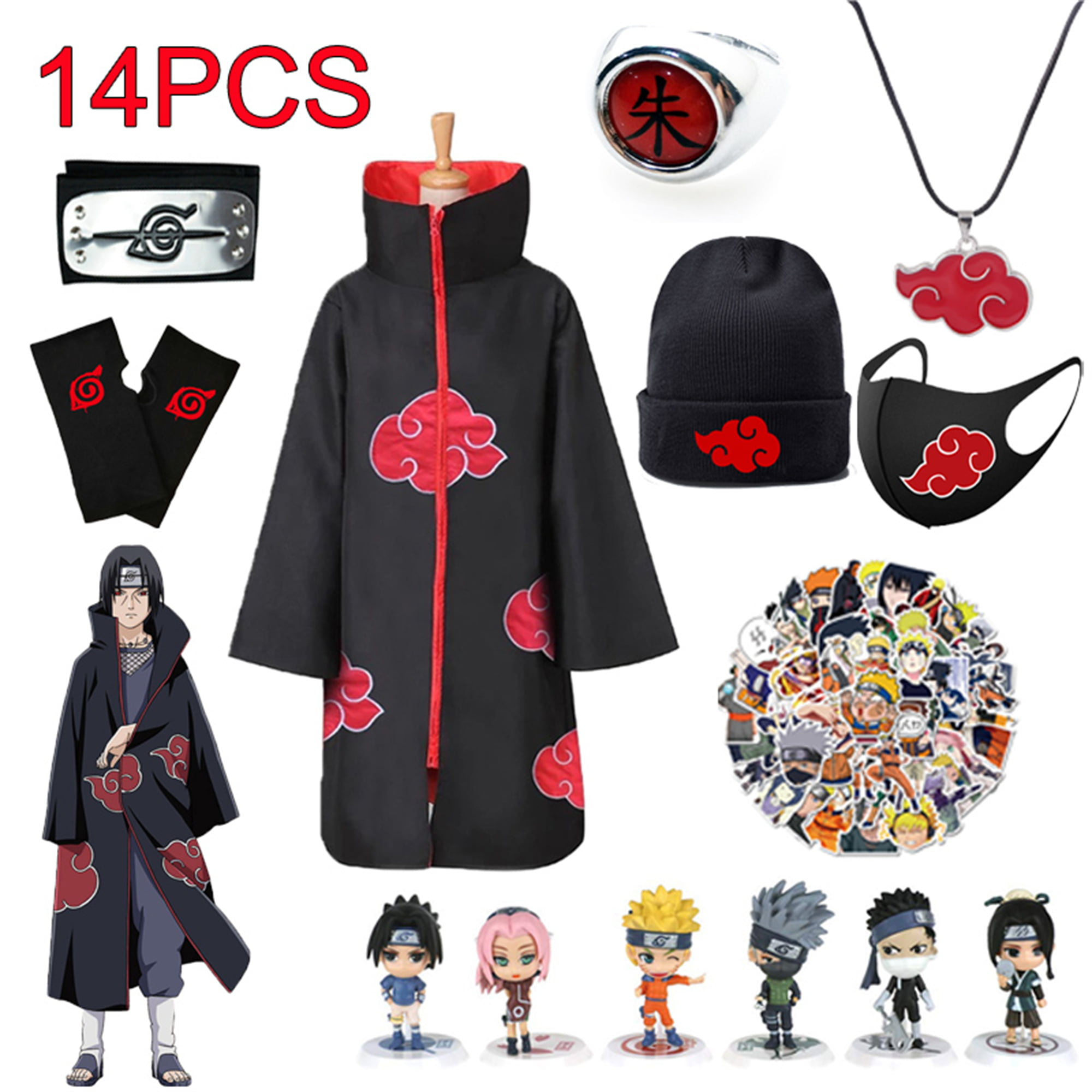 Naruto Akatsuki cloak Tobi Cosplay Costume set Anime 