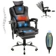 thumbnail image 2 of AECOJOY 7 Points Massage Office Chair with Heat Faux Leather Ergonomic Reclining Computer Chair With Adjustable Headrest & Footrest in Black, 2 of 8