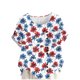 thumbnail image 1 of Vestidos Casuales Para Mujer, Blusas De Mujer De Moda Blusa informal de lino con botones y manga corta estampada para mujer, 1 of 4