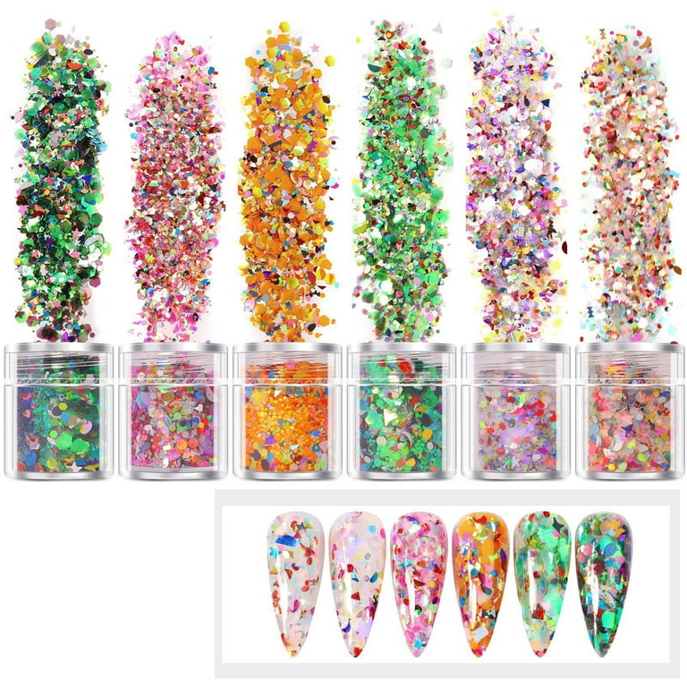 Chunky Glitter, Assorted Shapes & Colors- Set of 6 | Arteza