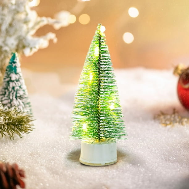 Adornos navideños, adornos navideños, regalos navideños, árbol de Navidad colorido, decoración de escritorio, agujas de Navidad, pequeño árbol de Navidad iluminado con LED, luces
