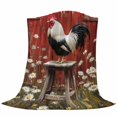 thumbnail image 6 of Red Rooster Blanket Soft Cozy Warm Throw Blanket for Couch, Plush Fuzzy Flannel Fleece Blankets for Sofa, Farmhouse Animals Spring Floral Rustic Bed Blankets Lightweight Gifts for Women, 30"x40", 6 of 9