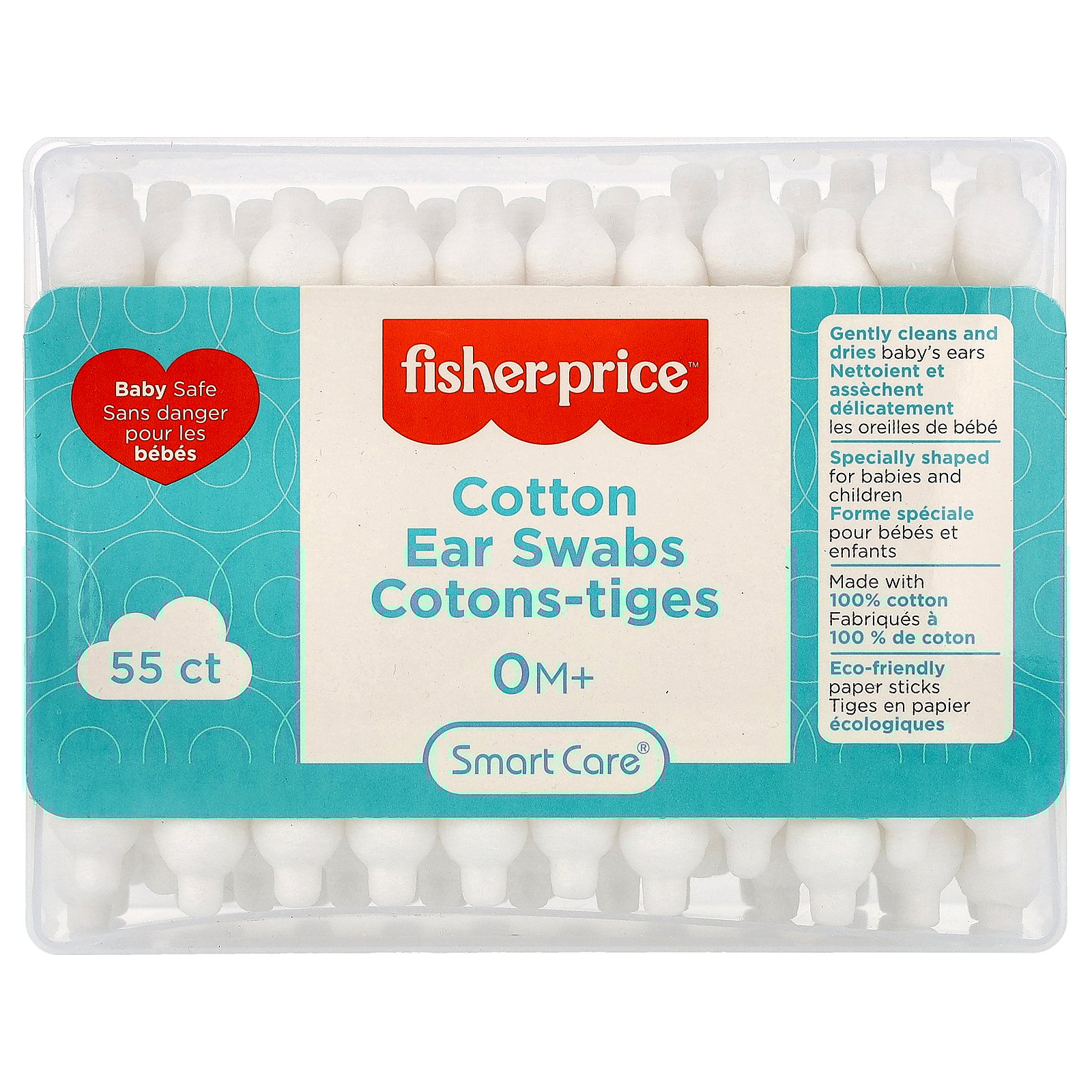 Fisher-Price Cotton Ear Swabs, 0  Months, 55 Count