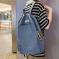 thumbnail image 4 of Mochila Nylon Moda Casual Color Caramelo Color Sólido Shopper Bolsa Azul, 4 of 5