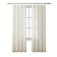 thumbnail image 5 of My Texas House Emerson Linen Stripe Light Filtering Tie Top Curtain Panel Pair, Taupe, 76" x 95", 5 of 5
