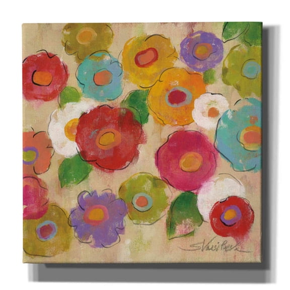Epic Graffiti 'Bohemian Bouquet III' by Silvia Vassileva, Canvas Wall Art, 18"x18"