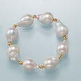 thumbnail image 3 of Ross-Simons 13-14mm Cultured Baroque Pearl Stretch Bracelet With 14kt Yellow Gold, Women's, Adult, 3 of 5