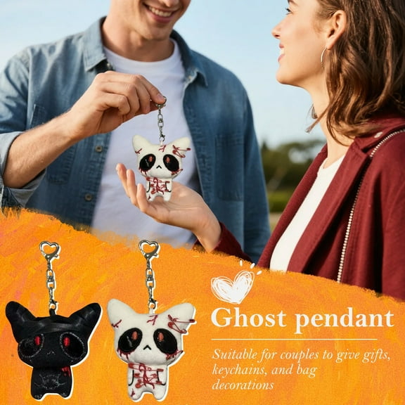 Gothic Style Plush Pendant Doll - 2.8 Inch Alternative Fashion Accessory for Bags, Backpacks, and Keychains, Unique Gift for Goth and Emo Lovers