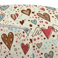 thumbnail image 3 of Valentines Pouf Cover with Zipper, Hand Drawn Dotted Background with Valentines Day Themed Colorful Heart Shapes, Soft Decorative Fabric Unstuffed Case, 30" W X 17.3" L, Multicolor, by Ambesonne, 3 of 5