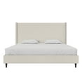 thumbnail image 4 of DHP Eveline Upholstered Platform Bed Frame with High Wingback Headboard, King, Textured Ivory Canvas, 4 of 23